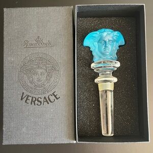 NWB Versace Rosenthal Light Blue Wine Stopper